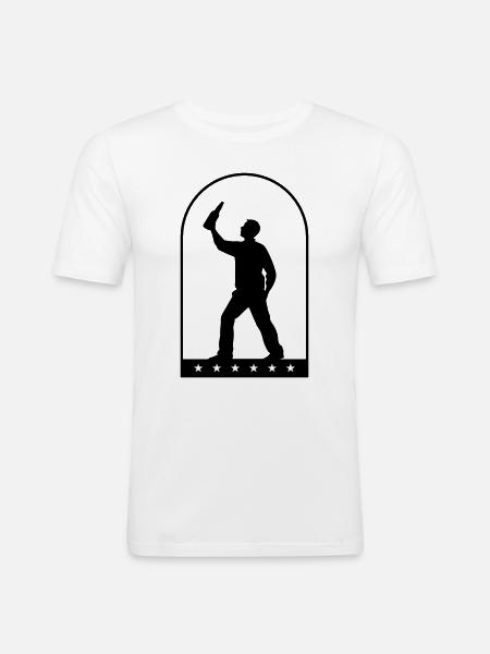 Drinking Bottle of Beer - Men's Slim Fit T-Shirt - white