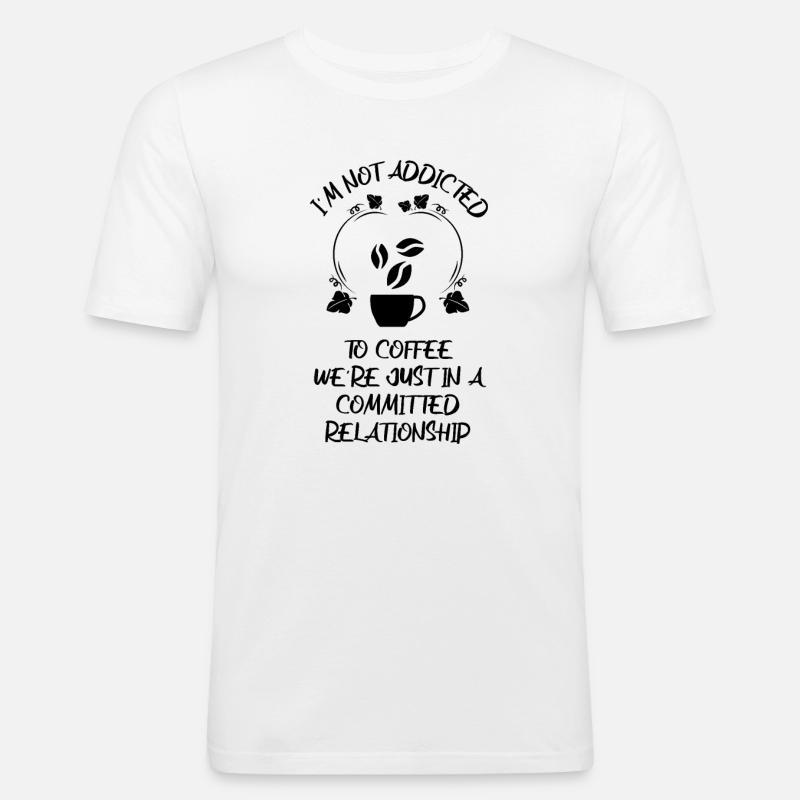 Kaffee Espresso Käffchen - Männer Slim Fit T-Shirt - Weiß