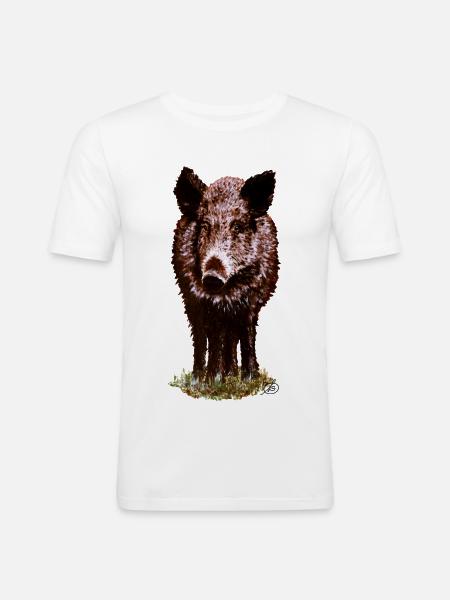 Überläufer braun - Männer Slim Fit T-Shirt - Weiß