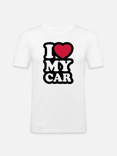 I love my car - Men's Slim Fit T-Shirt - white