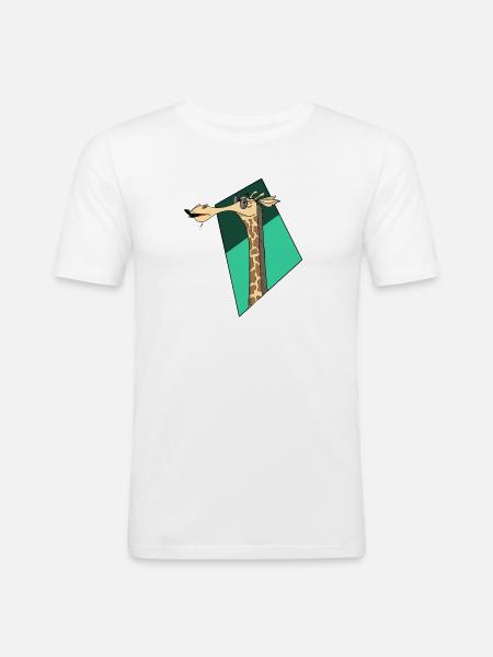 Cool giraffe with sunglasses - Men's Slim Fit T-Shirt - white