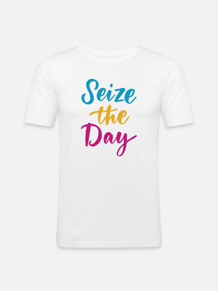 Seize The Day - Men's Slim Fit T-Shirt - white