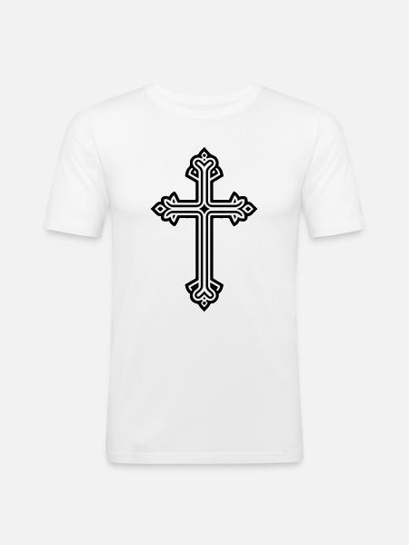 Cross Symbol Christianity - Men's Slim Fit T-Shirt - white