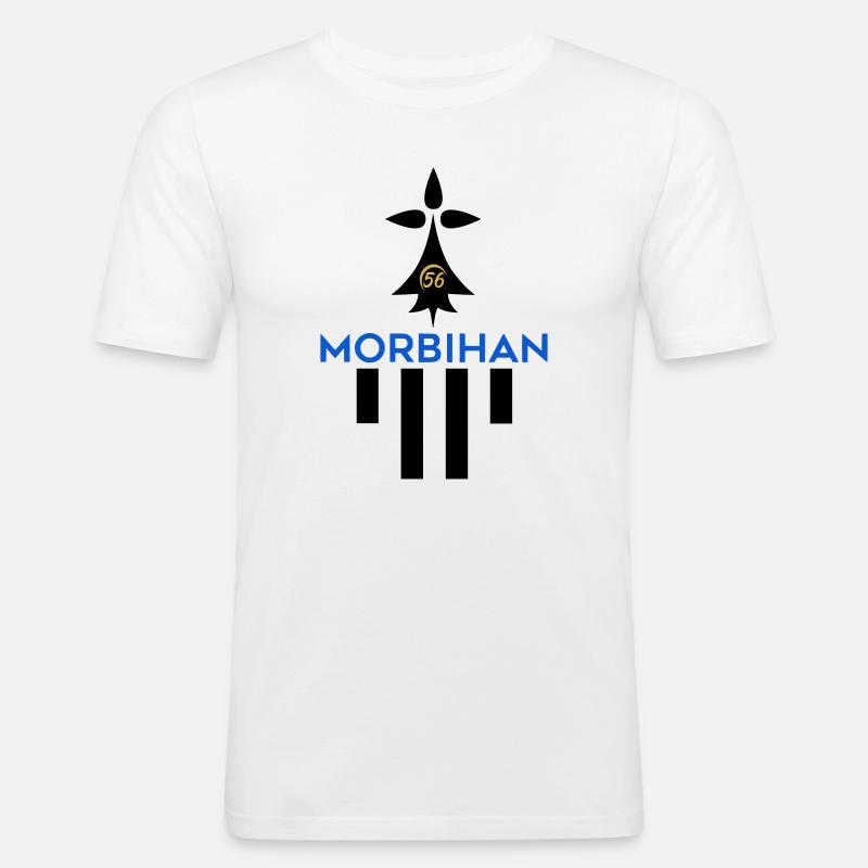 Logo des Morbihan 56 - Männer Slim Fit T-Shirt - Weiß
