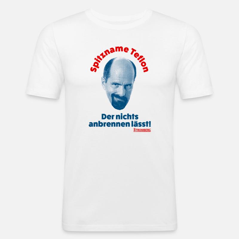 Stromberg Spitzname Teflon Mit Spruch - Männer Slim Fit T-Shirt - Weiß