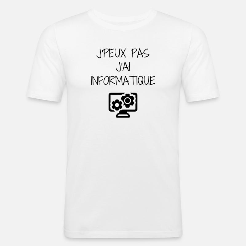 Computer / Informatiker / Aussenseiter / Ingenieur - Männer Slim Fit T-Shirt - Weiß