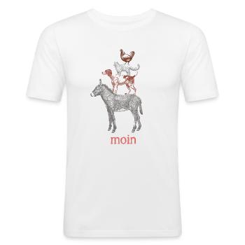 Die Bremer Stadtmusikanten - Männer Slim Fit T-Shirt - Weiß - Vorne - Nik (191cm)