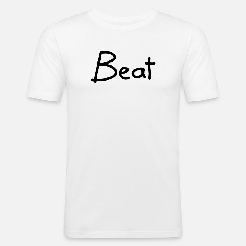 Beat - Männer Slim Fit T-Shirt - Weiß