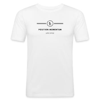 Style de vie Position Momentum - T-shirt près du corps Homme - blanc - Devant - Nik (191cm)