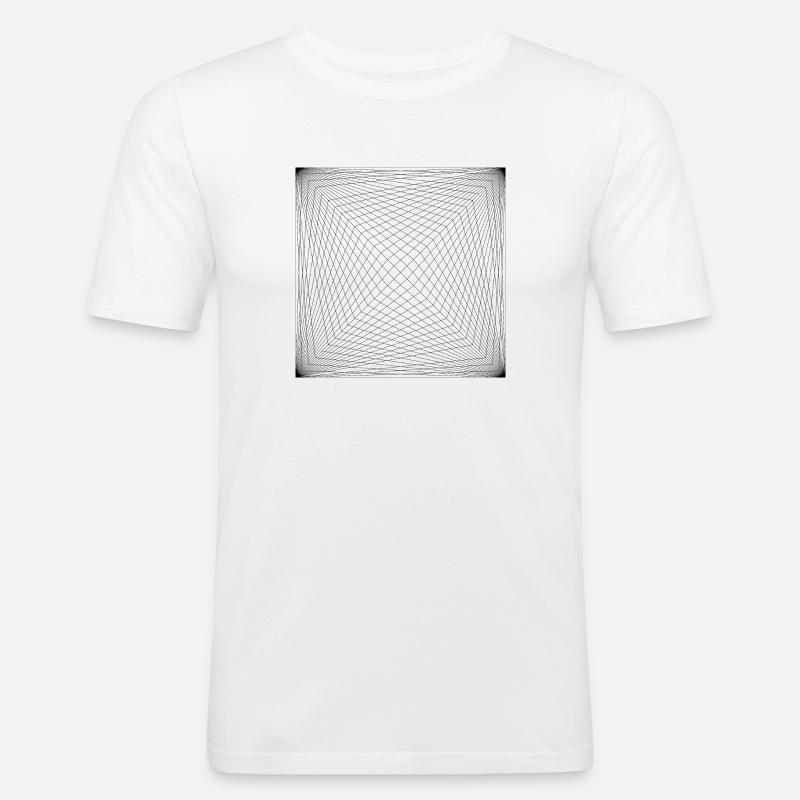Linedesign - Männer Slim Fit T-Shirt - Weiß
