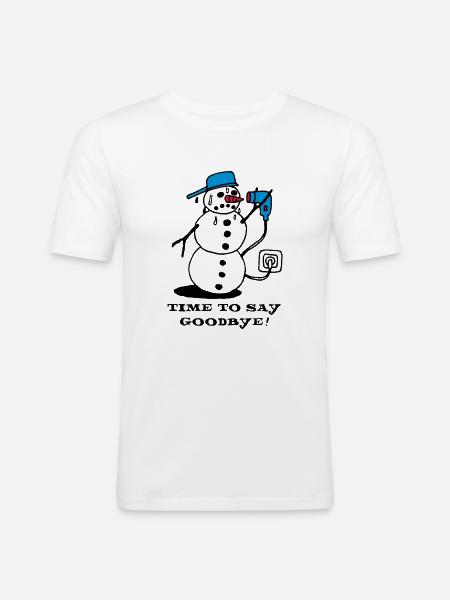 winter_ade_weiss - Men's Slim Fit T-Shirt - white