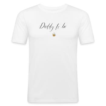Daddy to be - Men's Slim Fit T-Shirt - white - Front - Nik (191cm)