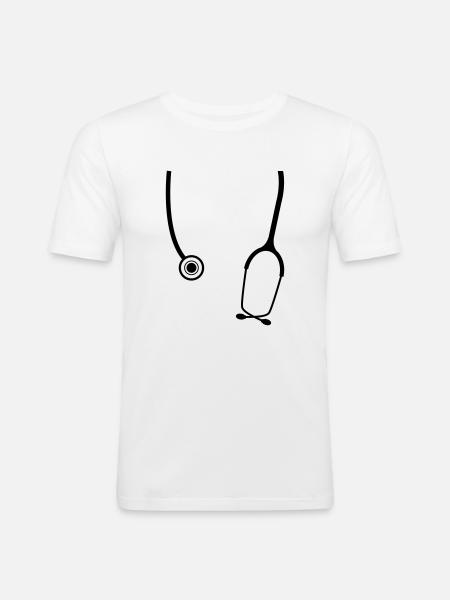 Arzt - Männer Slim Fit T-Shirt - Weiß
