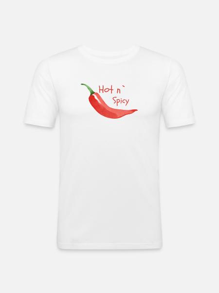 Hot n Spicy - Men's Slim Fit T-Shirt - white
