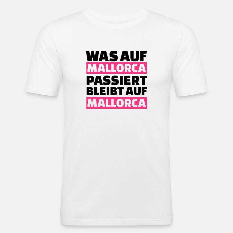 Mallorca - Männer Slim Fit T-Shirt - Weiß