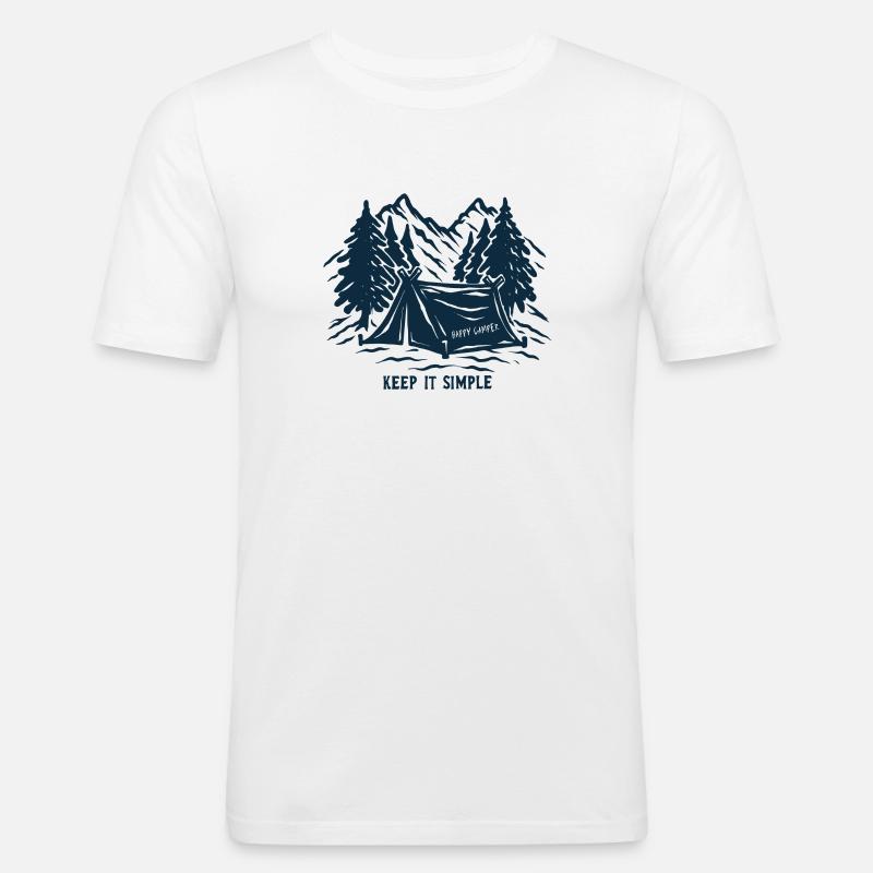 Camping Camper - Männer Slim Fit T-Shirt - Weiß