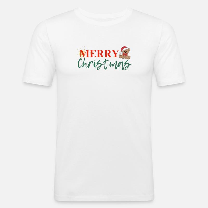 Frohes Weihnachtsgeschenk - Männer Slim Fit T-Shirt - Weiß