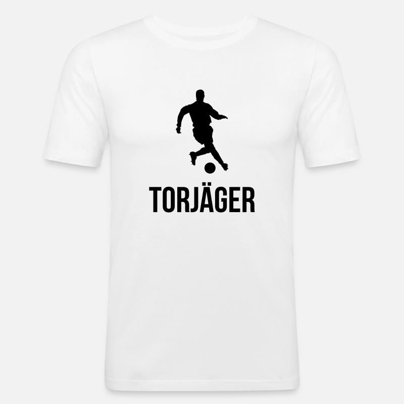 Torjäger - Männer Slim Fit T-Shirt - Weiß