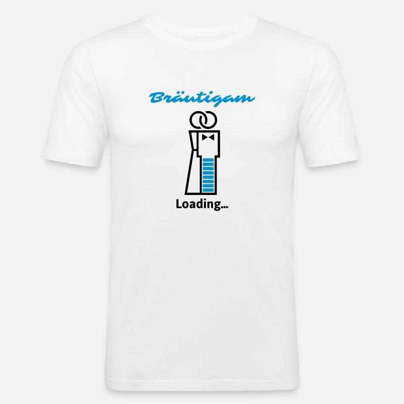 Bräutigam Loading... - Männer Slim Fit T-Shirt - Weiß