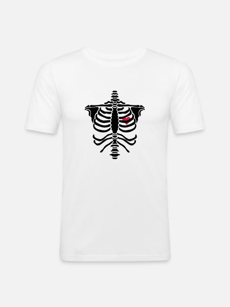 skelett2 - Männer Slim Fit T-Shirt - Weiß