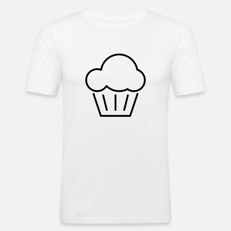 Muffin oder Cupcake - Männer Slim Fit T-Shirt - Weiß