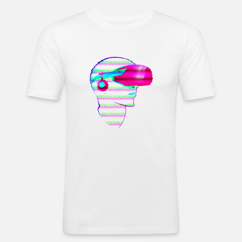 VR-MÄDCHEN - Männer Slim Fit T-Shirt - Weiß