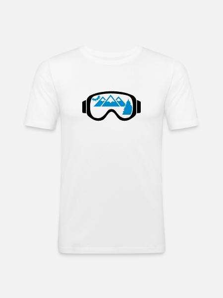 Ski goggles - Men's Slim Fit T-Shirt - white