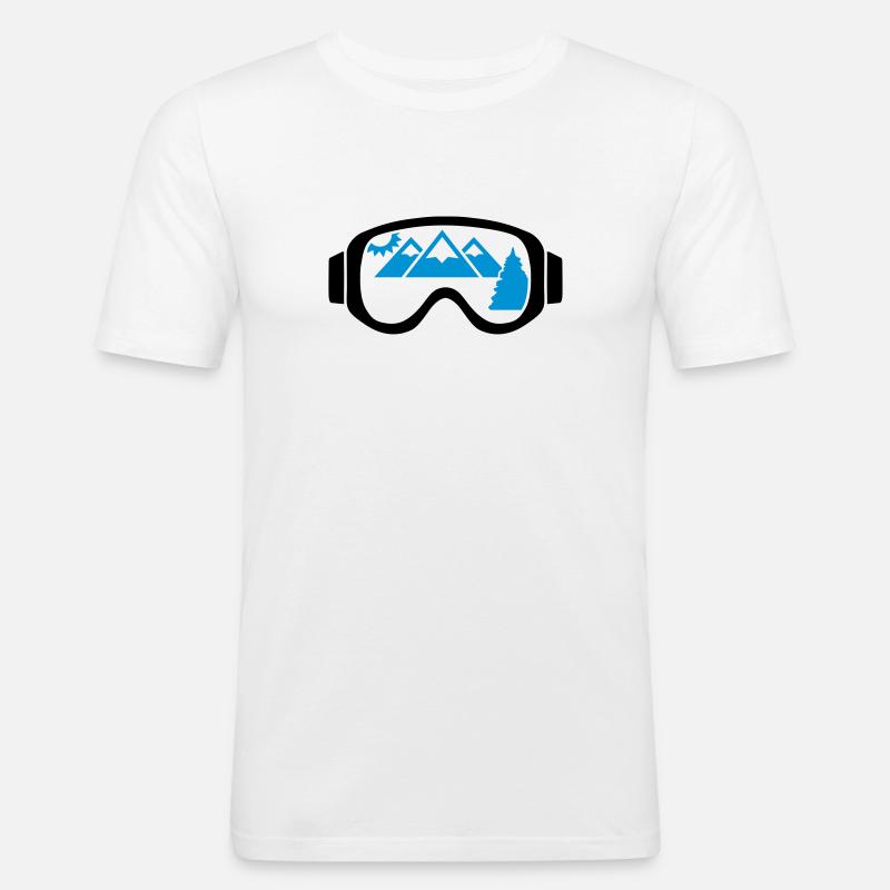 Skibrille - Männer Slim Fit T-Shirt - Weiß