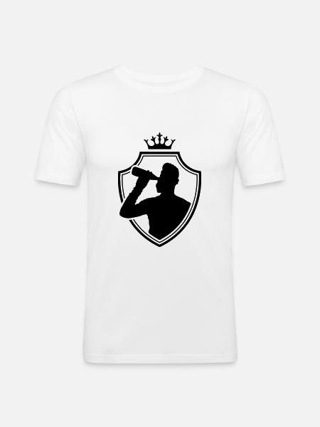 drinking wappen - Männer Slim Fit T-Shirt - Weiß