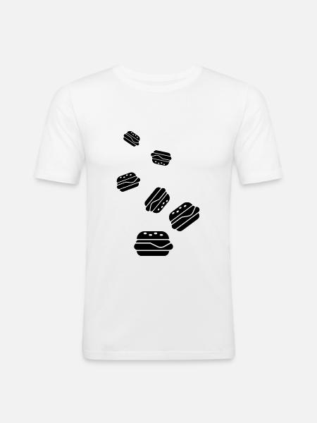 Burger Icon Silhouette - Männer Slim Fit T-Shirt - Weiß