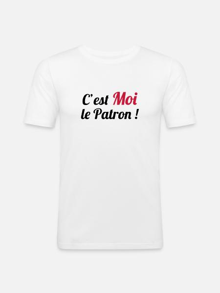 c'est MOI le Patron ! - Men's Slim Fit T-Shirt - white