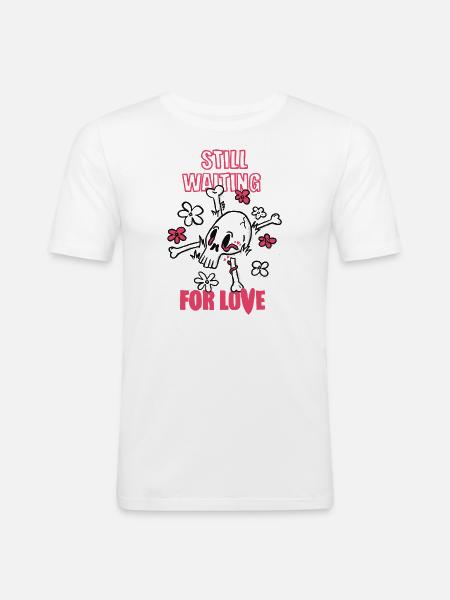 Still waiting for love - Men's Slim Fit T-Shirt - white