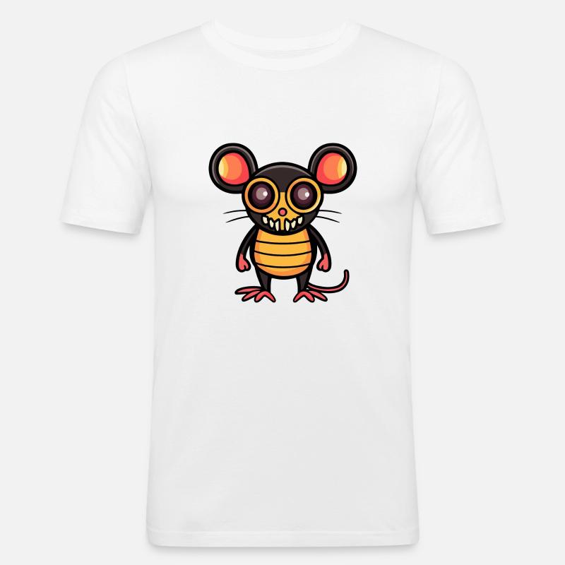 Maus Halloween Comic - Männer Slim Fit T-Shirt - Weiß