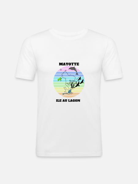 LANDSCAPE OF MAYOTTE - Men's Slim Fit T-Shirt - white