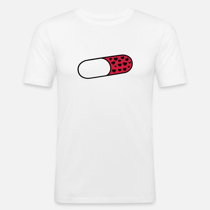 Pille - Männer Slim Fit T-Shirt - Weiß