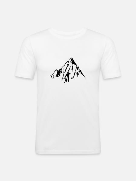 Felsiger Berggipfel - Männer Slim Fit T-Shirt - Weiß