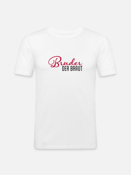 bruder der braut - Männer Slim Fit T-Shirt - Weiß