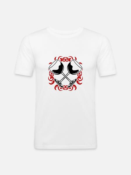 Wine glass red wine icon - Men's Slim Fit T-Shirt - white