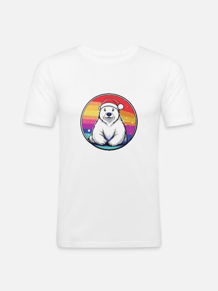 Polar Bear Christmas Christmas - Men's Slim Fit T-Shirt - white