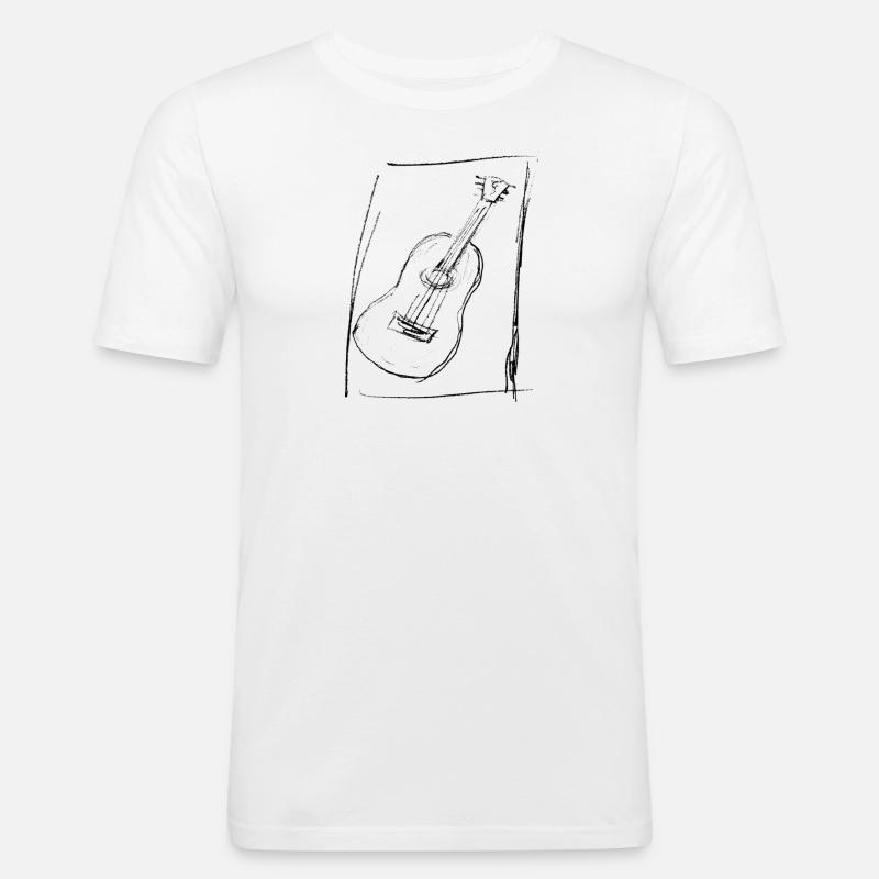 guitar for bright - Männer Slim Fit T-Shirt - Weiß