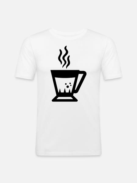 Tasse Kaffee - Männer Slim Fit T-Shirt - Weiß