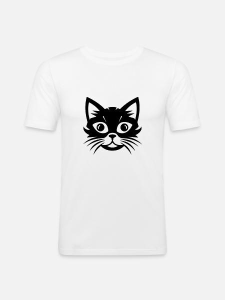 Cat Head - Men's Slim Fit T-Shirt - white