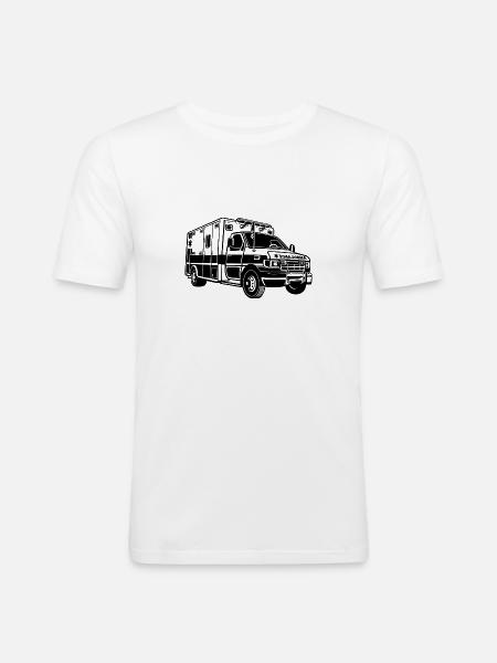 Ambulance / Ambulance 01_schwarz - Mannen slim fit T-shirt - wit