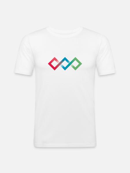 Fluo Diamonds - T-shirt près du corps Homme - blanc