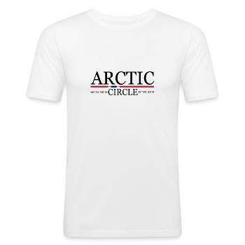 Arctic Circle Polarkreis Norway Norwegen - Männer Slim Fit T-Shirt - Weiß - Vorne - Nik (191cm)