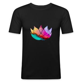 Lotus flower - Men's Slim Fit T-Shirt - black - Front - Nik (191cm)