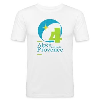 Alpes de hautes-provence 04 - Men's Slim Fit T-Shirt - white - Front - Nik (191cm)