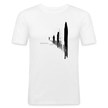 Stille Silhouetten - Männer Slim Fit T-Shirt - Weiß - Vorne - Nik (191cm)