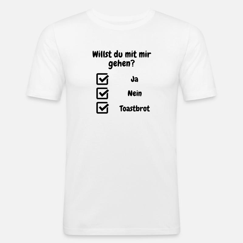 Willst du mit mir gehen? - Männer Slim Fit T-Shirt - Weiß