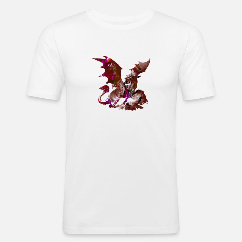 drache ,hellblau,malerei,graffiti,aquarell - Männer Slim Fit T-Shirt - Weiß
